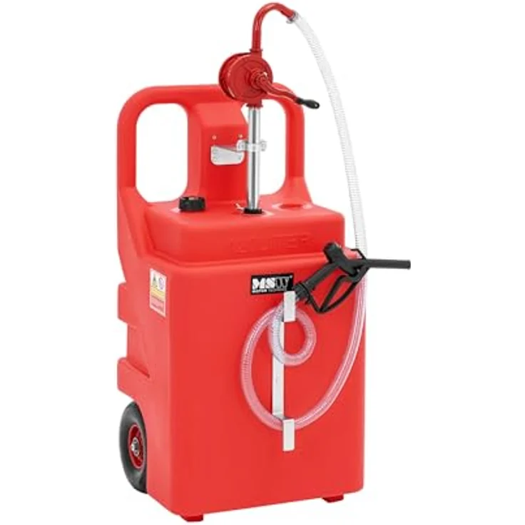 MSW MSW-PFT-120-M mobile Tankstelle mit Zapfhahn und Räder 120 l mobile Tankanlage mobiler Dieseltank, blau – Bild 1