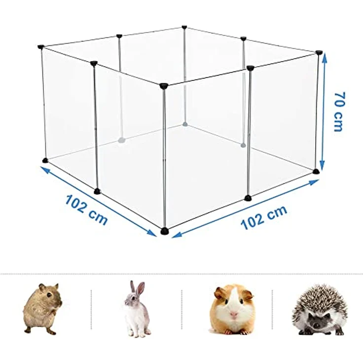 EUGAD Freigehege für Kaninchen, Meerschweinchen Gehege, BHT 102x70x102cm – Bild 4