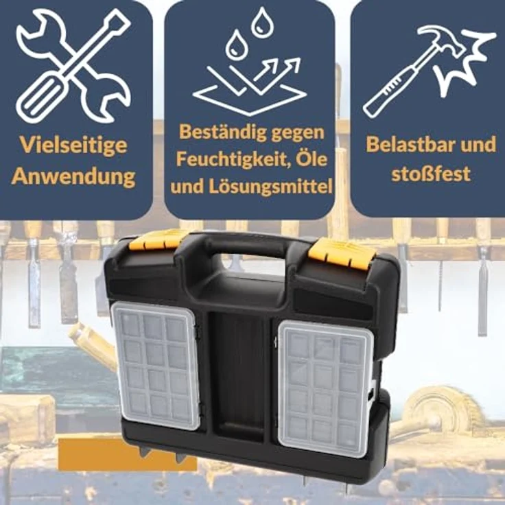 GarPet 2er Set Maschinenkoffer leer, Universal Werkzeugkoffer mit Schaumstoffeinlage für Elektrowerkzeuge, ideal für Heimwerker und Profis – Bild 3