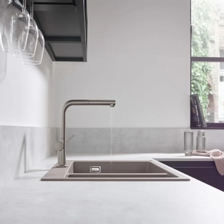 hansgrohe Talis M54 Einhebel-Küchenmischer, Komfortzone 270, L-Auslauf, Edelstahl Finish, schwenkbarer Auslauf, inklusive Temperaturbegrenzung – Bild 8
