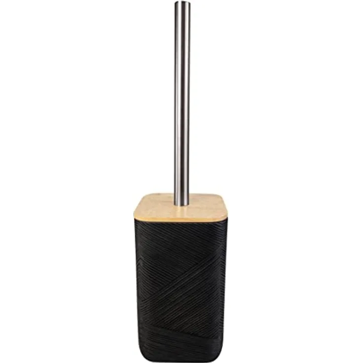 Kleine Wolke WC-Bürstenhalter Crossover, Accessoires, Farbe Schwarz, Material: Polyresin, Bambus, Länge 9,6 x Breite 9,6 x Höhe 37 cm