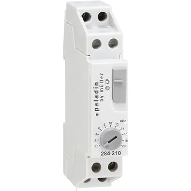 Paladin Treppenlichtzeitschalter, elektronische Zeitschaltuhr mit 3- und 4-Leiteranschluss, einstellbare Zeitverzögerung 30s-20min, Schaltkontakt 230V/16A, kompakt und IP20, für Innenräume – Bild 2