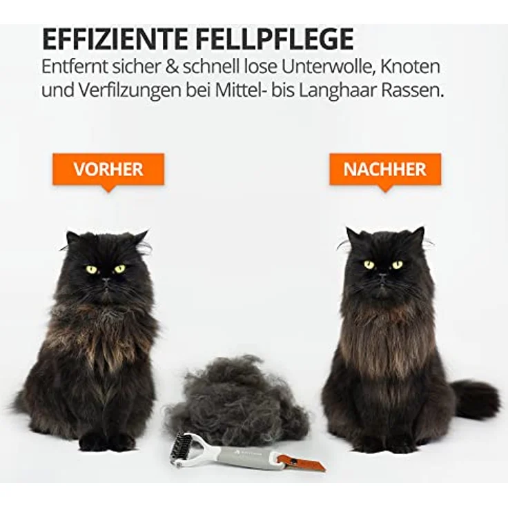 SCHLITZOHR | Unterfell-Bürste | Cookie | Haustierbürste | Hund, Katze & Pferd | MITTEL-bis LANGHAAR Rassen | Unterfell-Kamm gegen Knoten & Verfilzungen – Bild 2