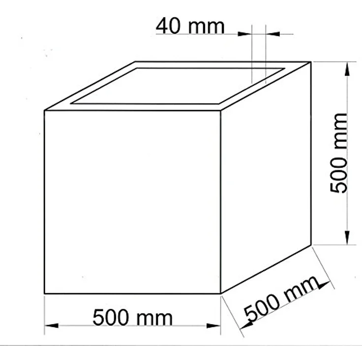 Elegant Einrichten Pflanzkübel Fiberglas quadratisch 50x50x50 cm, anthrazit-metallic, wasserdicht und frostsicher – Bild 9