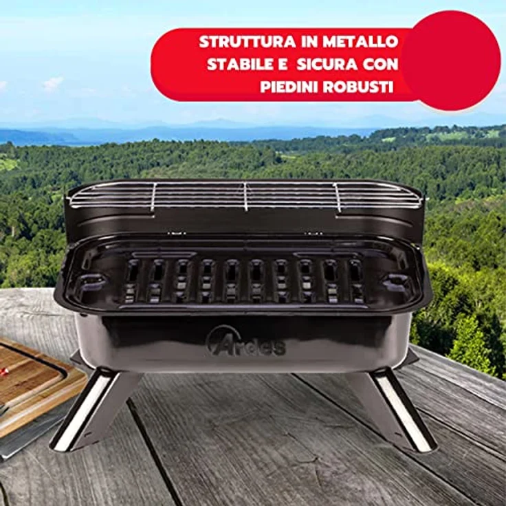 Poly Pool ARBBQ01 Elektrogrill, 2 kW mit 44 x 29 cm emailliertem Grill, Edelstahl-Heizspirale und abnehmbarer Fettauffangschale – Bild 7