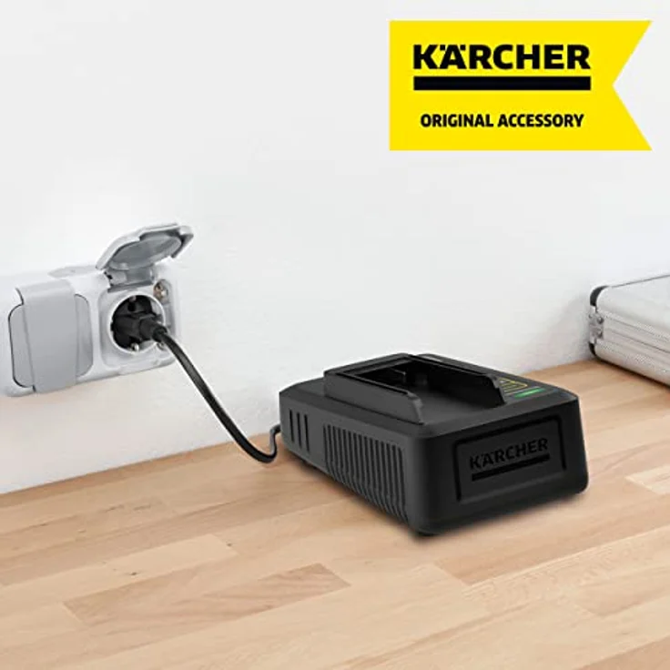 Kärcher Schnellladegerät Batterien Power 18 V (80 Prozent Akkuaufladung in 44 Minuten, für 18 V - 2.5 Ah und 18V - 5.0 Ah, inkl. Wandhalterung) – Bild 3