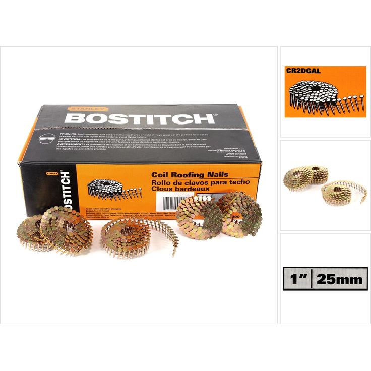Bostitch, Nägel, CR2DGAL Galvanisierte Dachpappnagel 3.05-25 GAL8 7.2M 1" / 25 mm glatt - 7200 Stück (7200 Stück, 25 mm)
