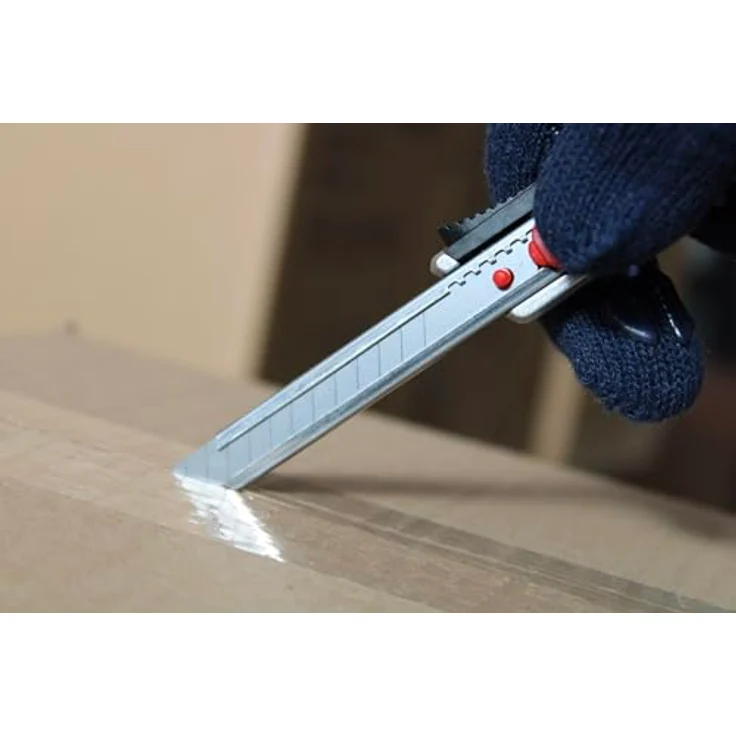 Wedo 787009 Safety Cutter 2-in-1, 9 mm, automatischer Klingenrückzug, Rasterautomatik, integrierte Abbrechhilfe, silber-schwarz – Bild 4