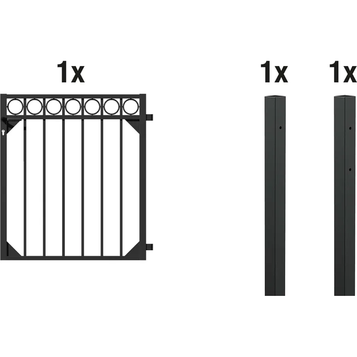 Alberts Einzeltorset Circle, zum Einbetonieren | matt-schwarz | Höhe 100 cm | Breite 1 m 
(510114)