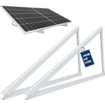 NuaSol Halterung für Solarpanel Aufständerung bis 118 cm Flachdach PV Solarmodul Verstellbar 0-90° Aluminium Set Montagematerial, Silber