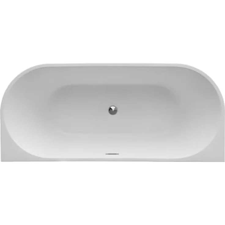 Vente-unique Halb freistehende Badewanne 245L Acryl Schwarz glänzend Divina – Bild 5