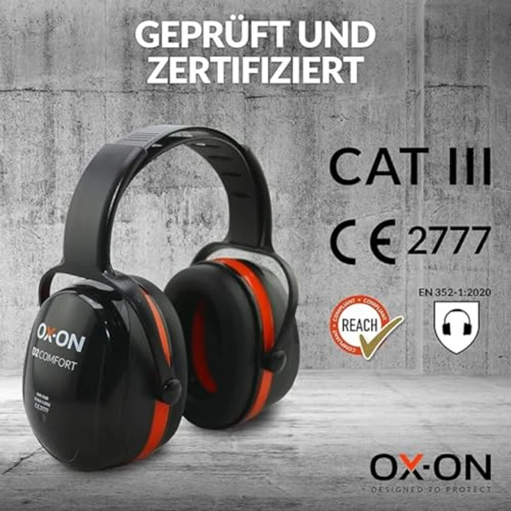 Ox-On D3 Comfort, Gehörschutz in schwarz mit hohem Tragekomfort – Bild 6