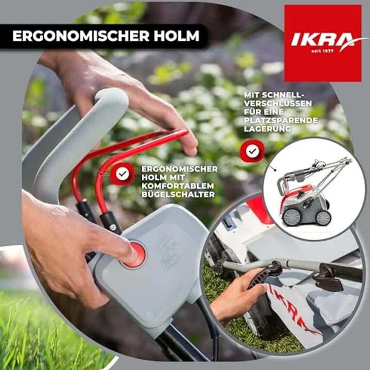 IKRA Elektro Vertikutierer IEVL 2000, 2-in-1 Rasenlüfter mit 55l Fangkorb, 40cm Arbeitsbreite, 2000 Watt Motor – Bild 4