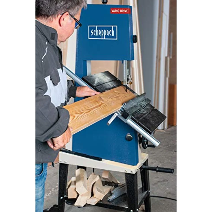 Scheppach Bandsäge BASA3 400V 700W - Variable Geschwindigkeit | Durchlasshöhe 205mm | Durchlassbreite 306mm | Grauguss-Tisch | stufenlose Tischverstellung | inkl. Untergestell & Querschneidlehre – Bild 3