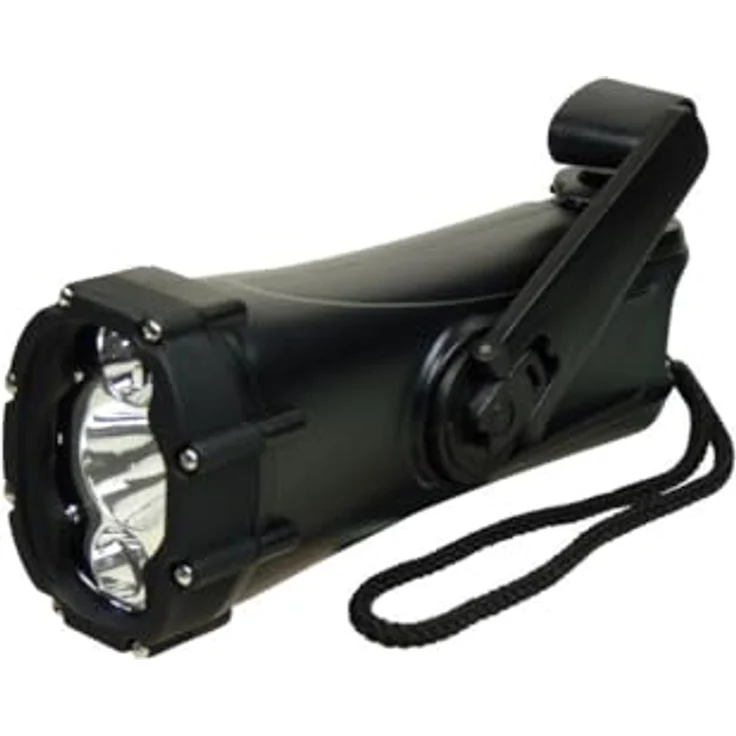 POWERplus Shark Wasserdichtes Dynamo Kurbel / USB aufladbares LED-Taschenlampe / Not Ladegerät Schwarz – Bild 2
