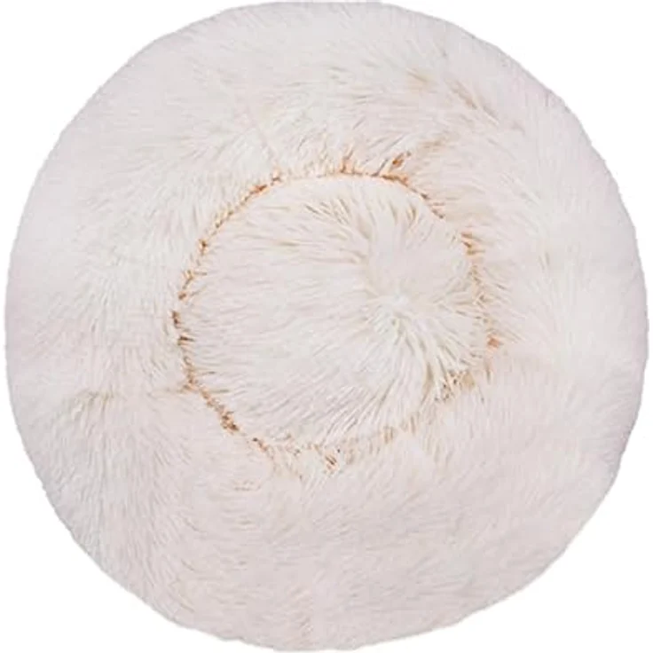 MediSafety Haustierkissen Milou Hundebett Kuschelinsel rund 50-80cm beige - Flauschiges Haustiersofa mit erhöhten Rändern – Bild 2