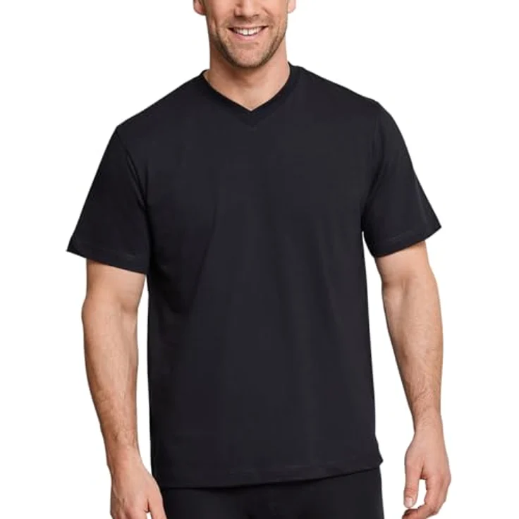 Schiesser Herren Shirt American, Schwarz, im Doppelpack, Größe XXL, komfortabel und maskulin – Bild 2