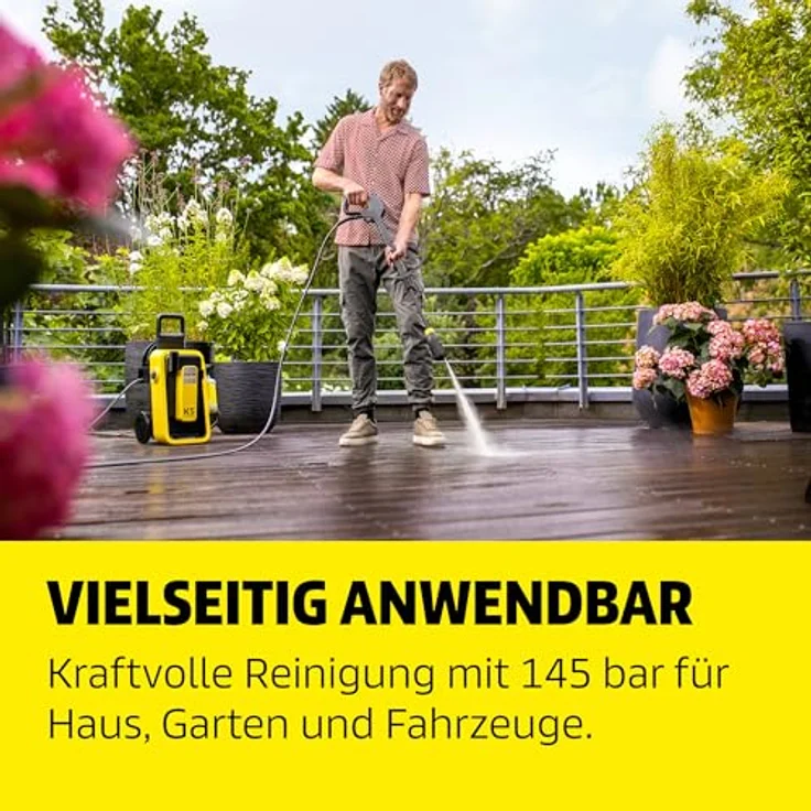 Kärcher Home & Garden K 5 Comfort Premium Hochdruckreiniger, 145 bar Kaltwasser mit 4-in-1-Multi Jet-Strahlrohr und integriertem Anwendungsberater – Bild 3