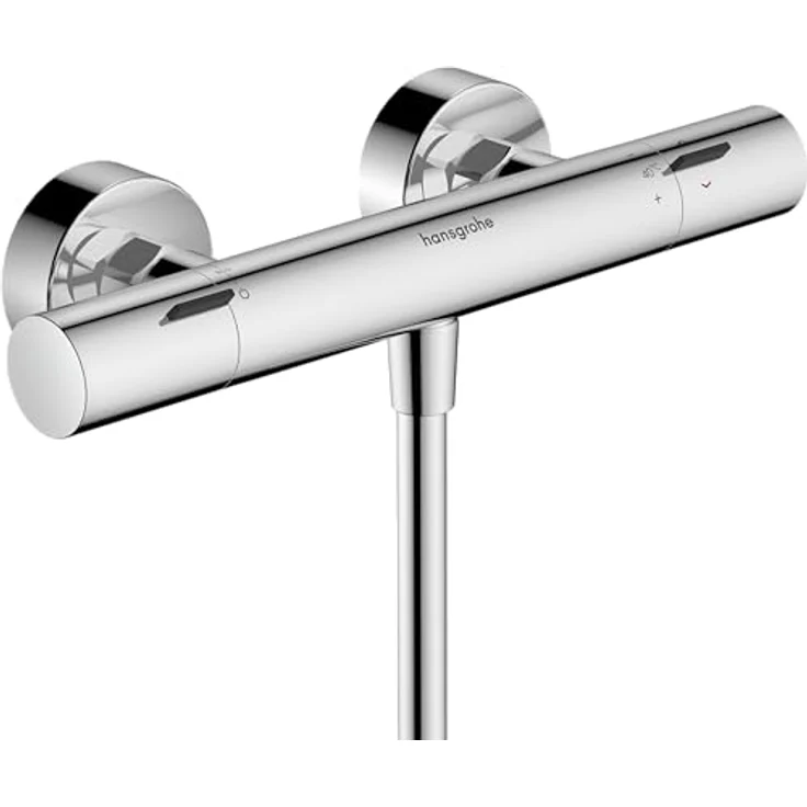 hansgrohe Ecostat Fine - Duschthermostat Aufputz mit Temperaturbegrenzung und EcoStop+, Chrom, 13323000 - Thermostat Duscharmatur mit Sicherheitssperre (SafetyStop) bei 40° C, sparsam im Wasserverbrauch – Bild 1