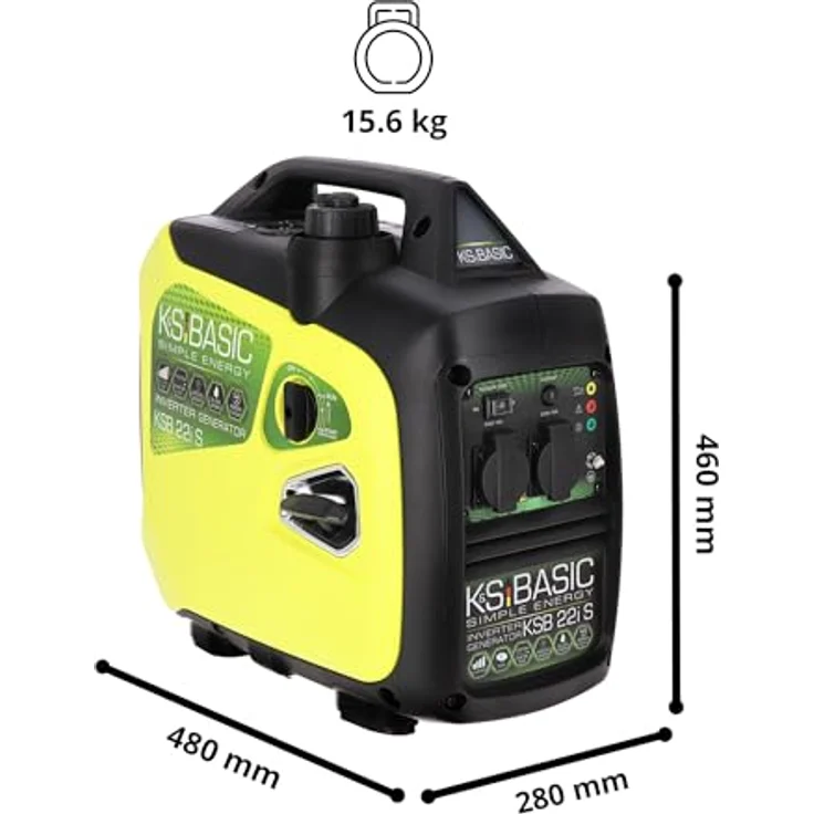 Könner & Söhnen KSB 22i S, Inverter Stromerzeuger Generator, 2,0 kW Leistung, leise mit 62 dB, ECON-MODUS, 15,6 kg leicht – Bild 8