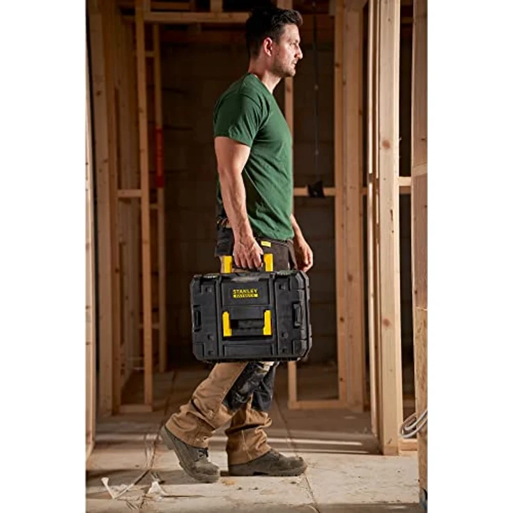 Stanley FMST1-71966 FatMax Pro-Stack Werkzeugbox (13.5 Liter, für kleinerer Handwerkzeuge + Elektrowerkzeuge, mit Schaumstoff-Einlage, rostfreie Metallverschlüsse, stapelbar – Bild 6