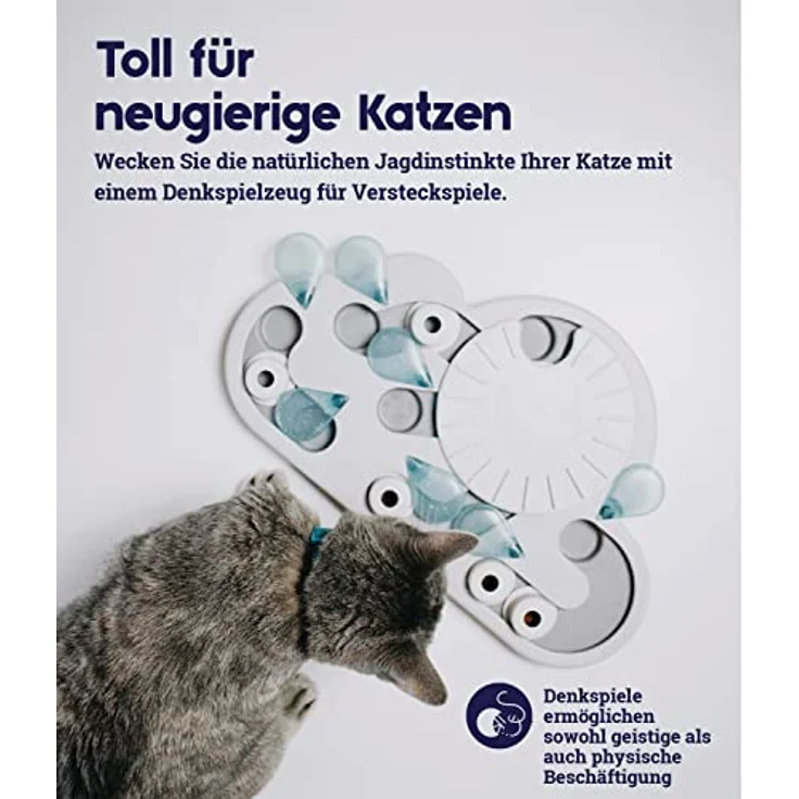 Catstages Nina Ottosson Rainy Day Puzzle & Play - Interaktives Intelligenz-/Snackspielzeug für Katzen, 14 versteckte Leckerli-Fächer, BPA-frei – Bild 3