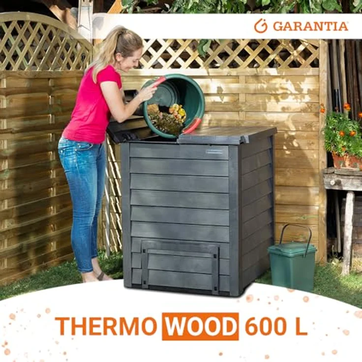 Garantia THERMO-WOOD Komposter 600 L, anthrazit-braun - 626055 – Bild 3