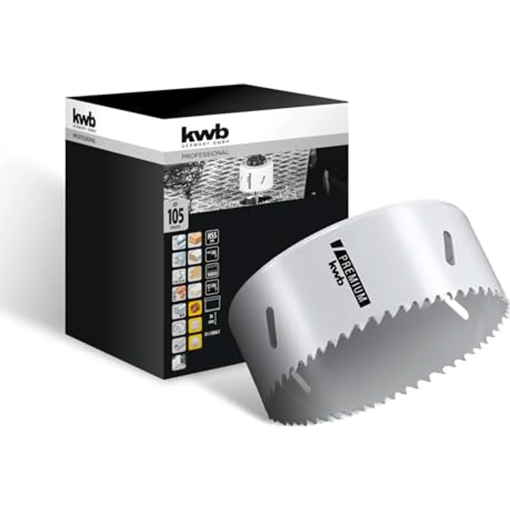 kwb Ø 105 mm Lochsäge HSS-Bi-Metall 598105 (Vario-Zahnung, 8% Cobalt, hohe Rundlaufgenauigkeit) – Bild 2