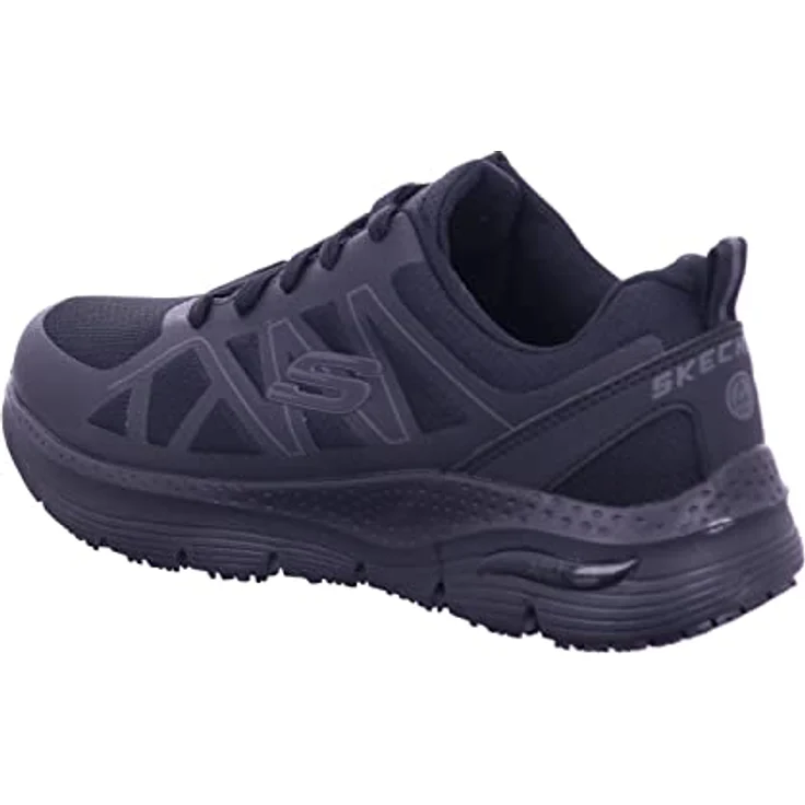 Skechers ARCH FIT SR, Berufsschuh Schnürschuh für Gastronomie und Pflege, gepolsteter Schaftrand, schwarz – Bild 3