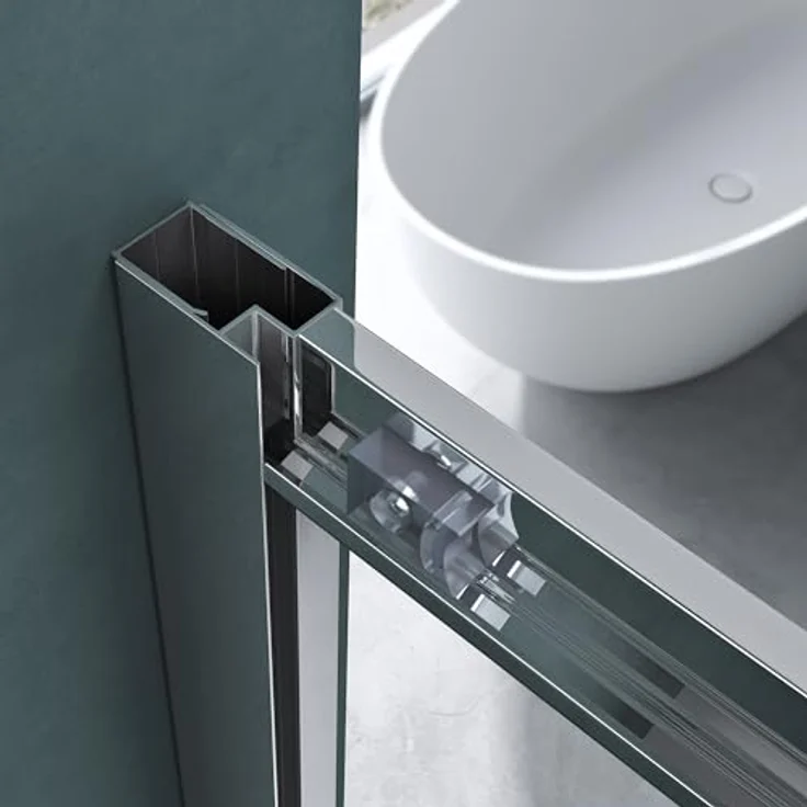 Mai & Mai Duschkabine Ravenna32K, viertelkreis Dusche 80x80 cm mit 2 Schiebetüren aus 6mm ESG-Klarglas und NANO-Beschichtung – Bild 4