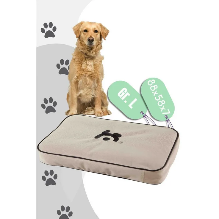 MAELSON Tierbett Lounge Mat für Soft Kennel / Hundekissen - Beige, Strapazierfähiges Nylon, Wasserdicht, 7 cm Dicke