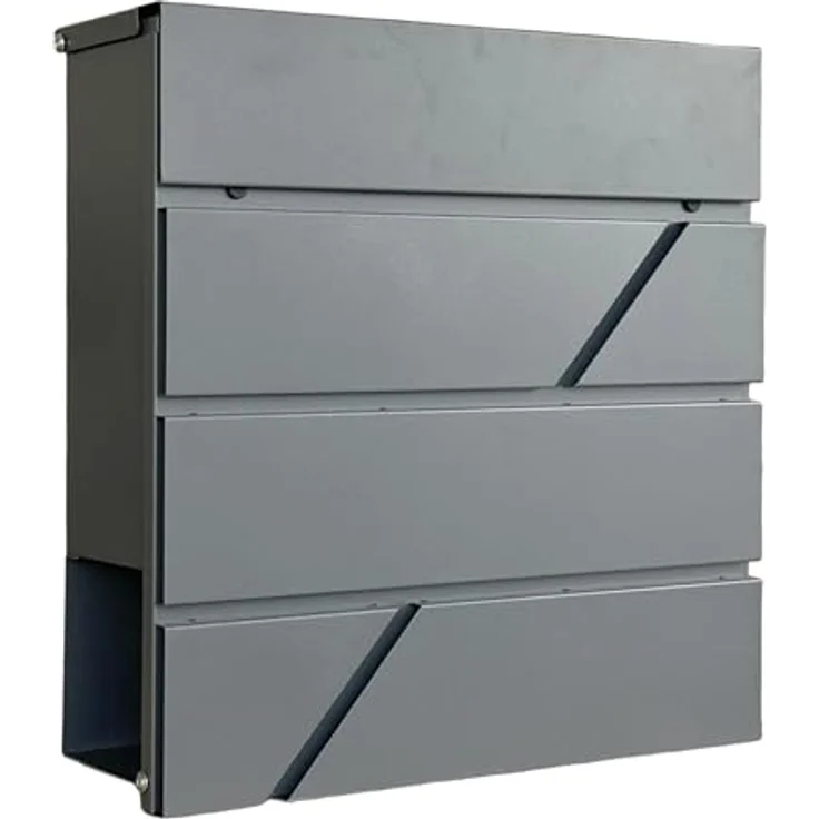 Relaxdays Briefkasten mit Zeitungsfach, wetterfester Postkasten in anthrazit, HBT: 37 x 37 x 11 cm, DIN C4, abschließbar, inkl. 4 Schlüssel – Bild 1