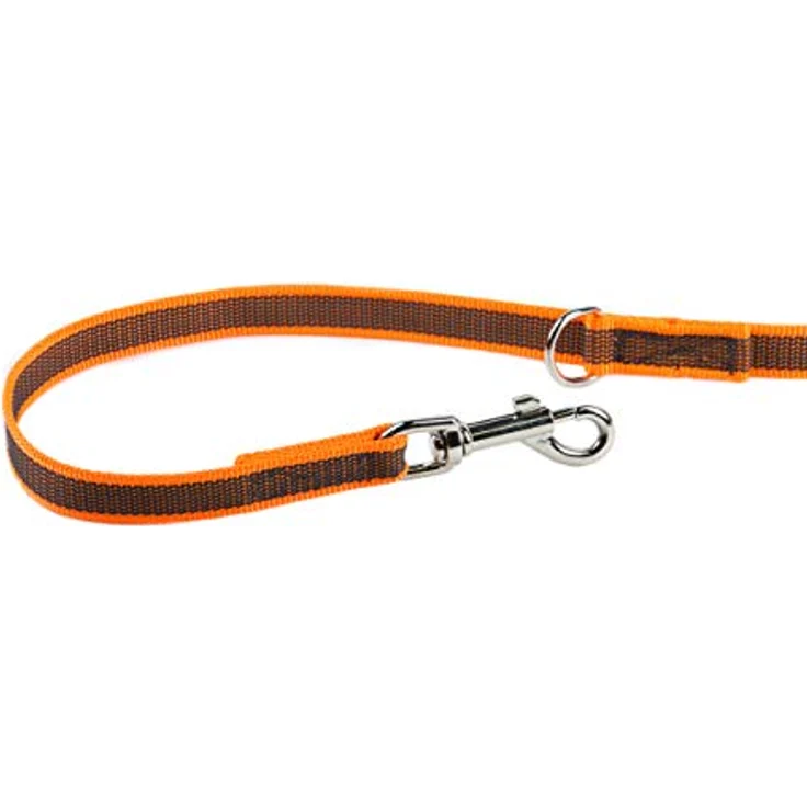 JULIUS K-9 IDC Color & Gray verstellbare Hundeleine mit Doppelkarabiner, 20 mm x 2,2 m, strapazierfähiger Textilstoff in Orange-Grau – Bild 4