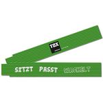 TOX Zollstock 2m in grün - Meterstab mit Aufdruck Sitzt Passt Wackelt - Gliedermaßstab aus Buchenholz mit Winkelmessfunktion und farbigen Dezimalzahlen - Genauigkeitsklasse III