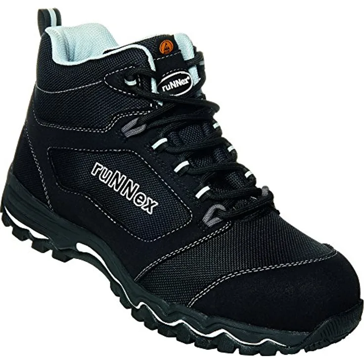 ruNNex RUNNEX Sicherheitsschuhe S3 5323, Gr. 44, metallfreier Schutz, atmungsaktive AIRSTREAM Funktionsauskleidung, öl- und kraftstoffbeständige Gummisohle, ESD-zertifiziert
