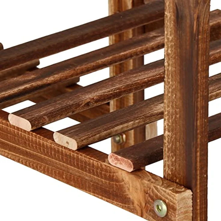 SPRINGOS Blumenständer Blumentreppe, 5 Ebenen Bambusholz Pflanzenständer für Balkon und Garten, braun – Bild 5