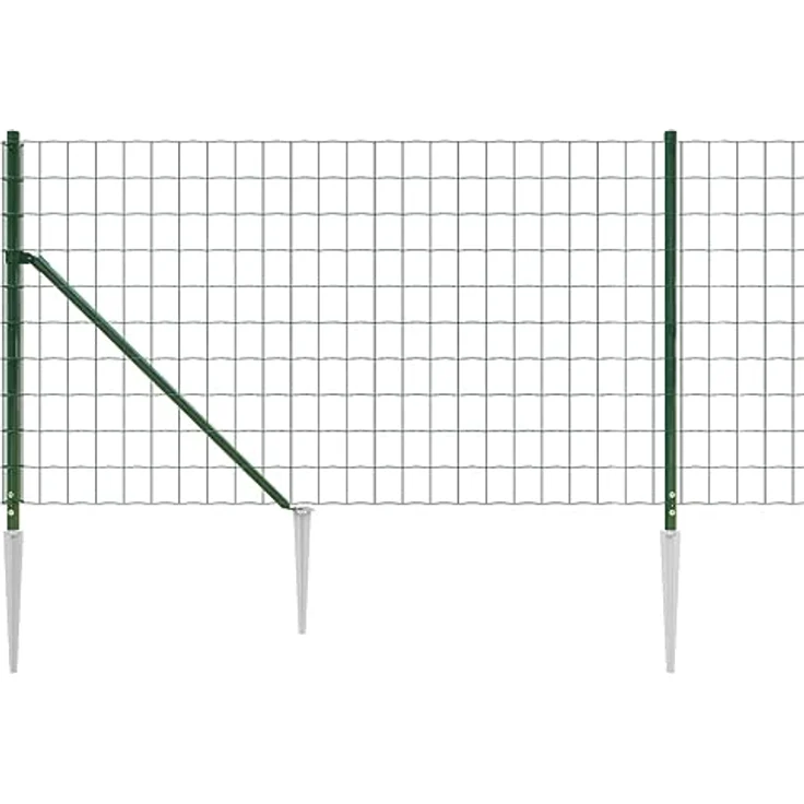 vidaXL Maschendrahtzaun mit Bodenhülsen, grün, verzinkter Stahl, 1 x 25 m, UV-beständig, rostresistent – Bild 5