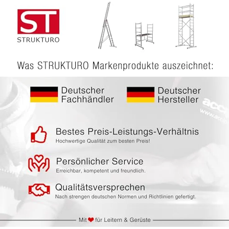 STRUKTURO Kleingerüst AH 3,00 m inkl. Rollen & treppenfähig - Art-Nr: 940043 – Bild 8