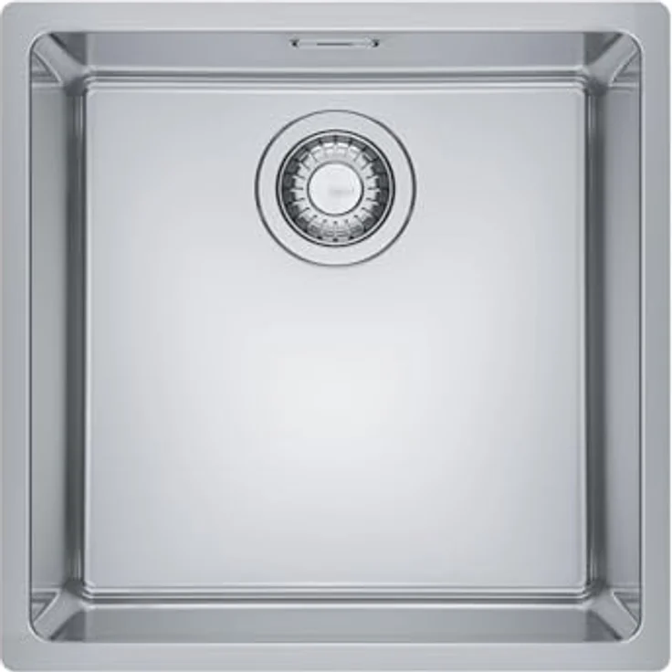 Franke Maris MRX 210-40 Edelstahlspüle, flächenbündiger Einbau, 440x440 mm, inkl. Ab- und Überlaufgarnitur, für 45 cm Unterschrank – Bild 1