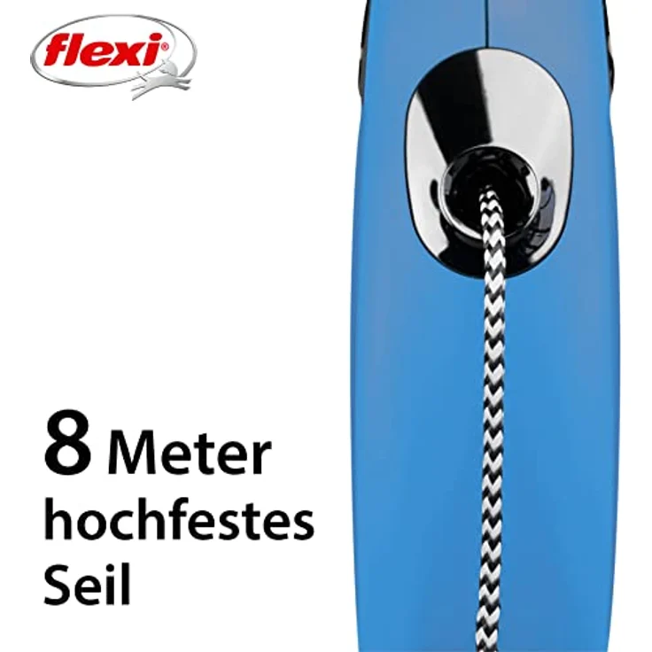 flexi New CLASSIC Seil-Rollleine blau S – 8m – Bild 3