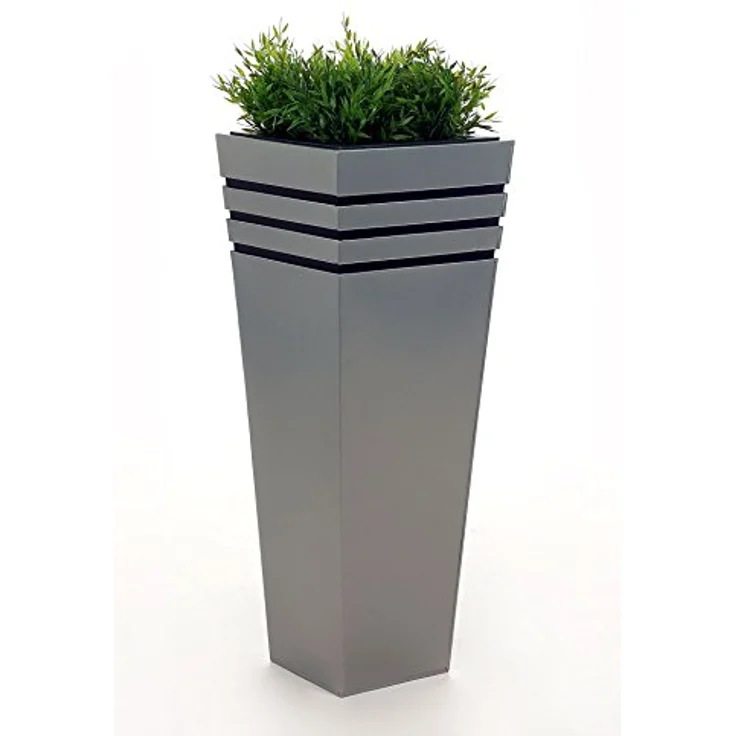 VIVANNO Zink Blumenkübel New Classic 80 cm Silber, pulverbeschichtet mit Bewässerungssystem – Bild 3