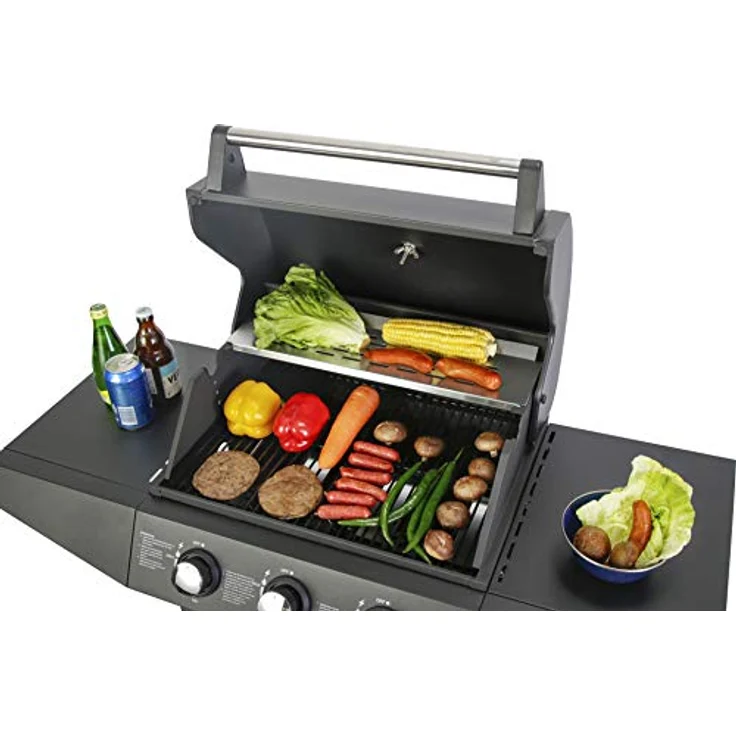 Barbecue El Fuego Gasgrill San Angelo mit 3 Brenner BBQ Grillwagen Gartengrill – Bild 8