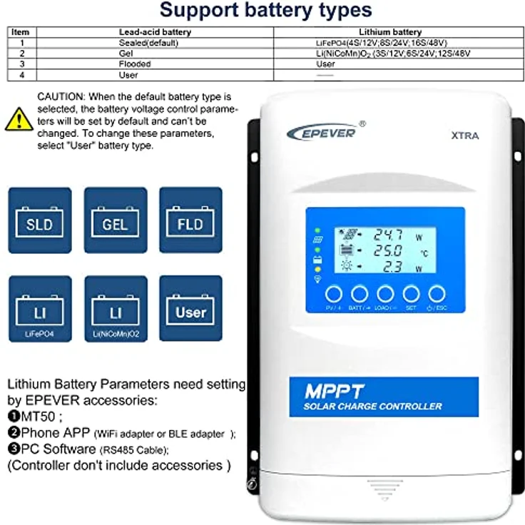 Epever MPPT Laderegler XTRA 3210N XDS2, 30A, 12V/24V DC, mit Advanced Display Unit und 99,5 % Effizienz – Bild 3