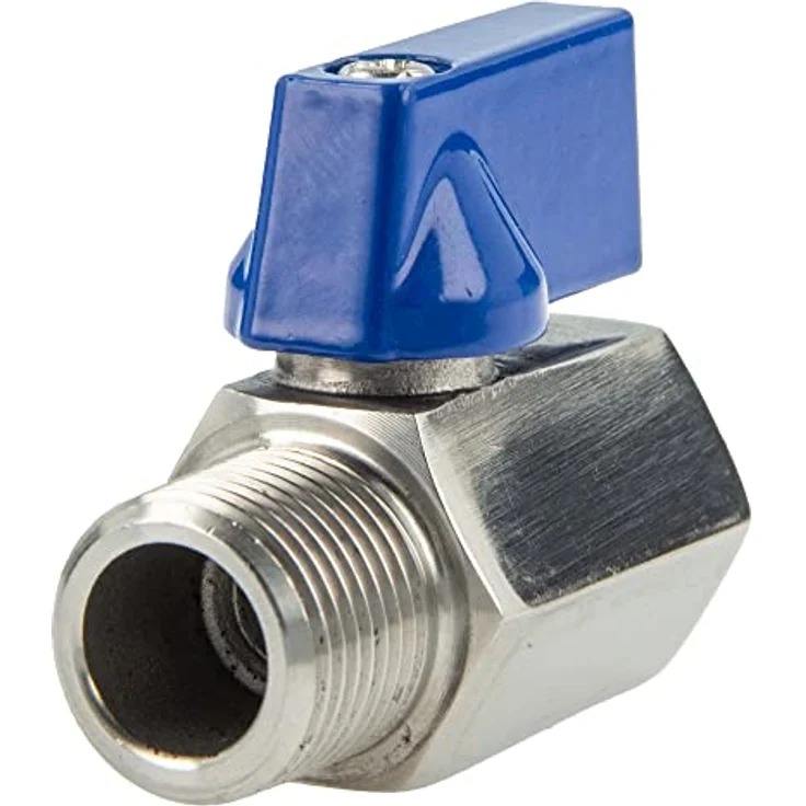 tecuro Edelstahl V4A (AISI 316) Mini-Kugelhahn 1/2 Zoll AG/IG, max. Betriebsdruck 40 bar, sehr gute Korrosionsbeständigkeit, Kugeldichtung PTFE – Bild 1