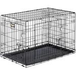 Ferplast Zusammenklappbares Hundekäfig DOG-INN 90. Faltbox für Hundewelpen, Metallgitter-Transportbox, inklusive Trennwand, zwei Türen mit Sicherheitsverschluss, 92,7 x 58,1 x h 62,5 cm Schwarz