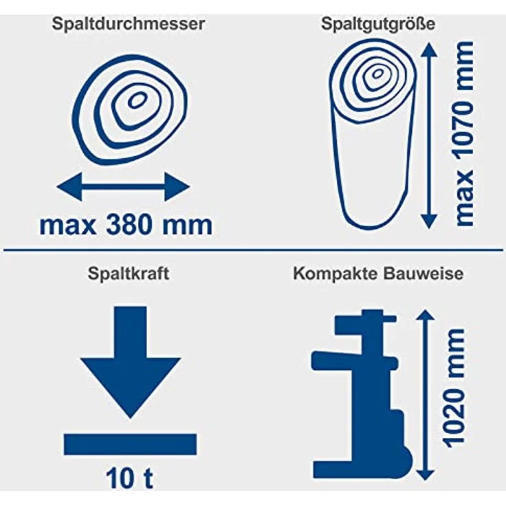 Scheppach Holzspalter Compact 10t 230V, 3.150 W, 10 t Spaltkraft, max. Spaltgutlänge 750 mm - 1.070 mm, GS-zertifiziert – Bild 2