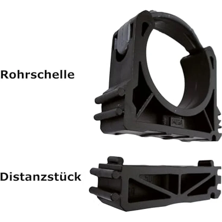 HAF PVC Distanzstück für Rohrschelle 50mm, 4er Set, schwarzes Abstandshalter für Rohrklemmen mit hoher Witterungsbeständigkeit – Bild 3