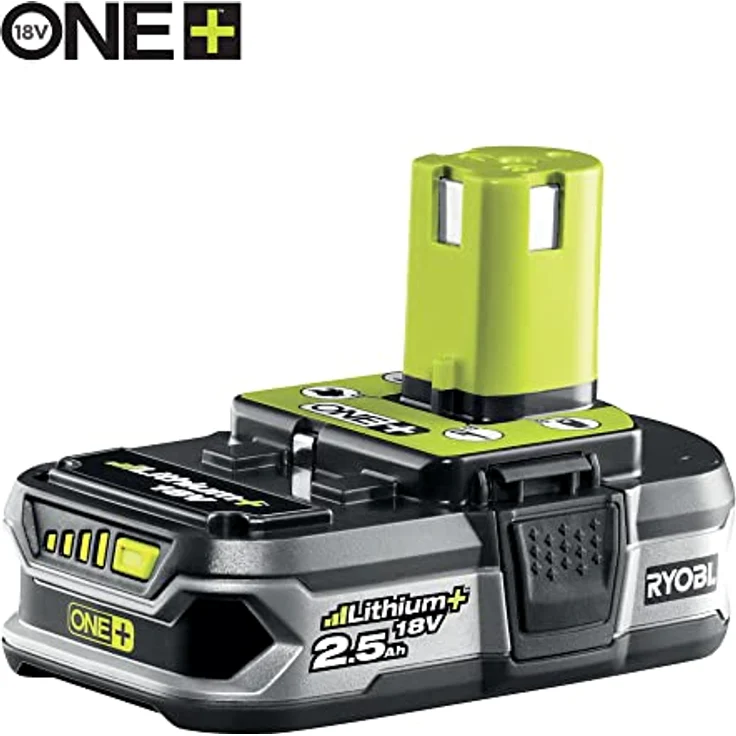 Ryobi Akku mit Schnelladegerät 18V, 2,5 Ah, ONE+, mit Überlastungsschutz und Ladezustandsanzeige, RC18120-125 – Bild 2