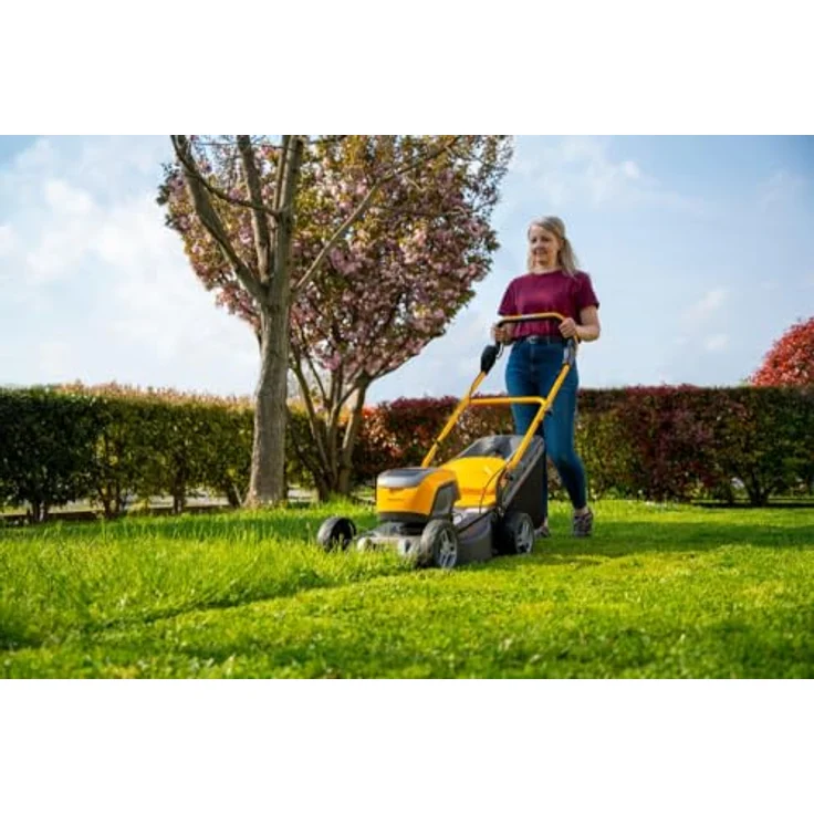 Stiga Akku-Rasenmäher Collector S 48 AE, 46 cm Schnittbreite, 5 Ah Akku, gelb – Bild 3