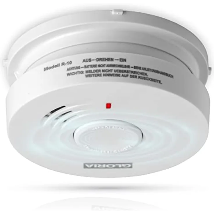 Rauchmelder mit 10 Jahren Garantie und fest eingebauter Lithium Batterie